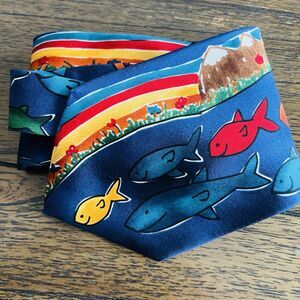 "Rainbow River" by Morgan Save the Children Silk Classic Necktie 100% Silk